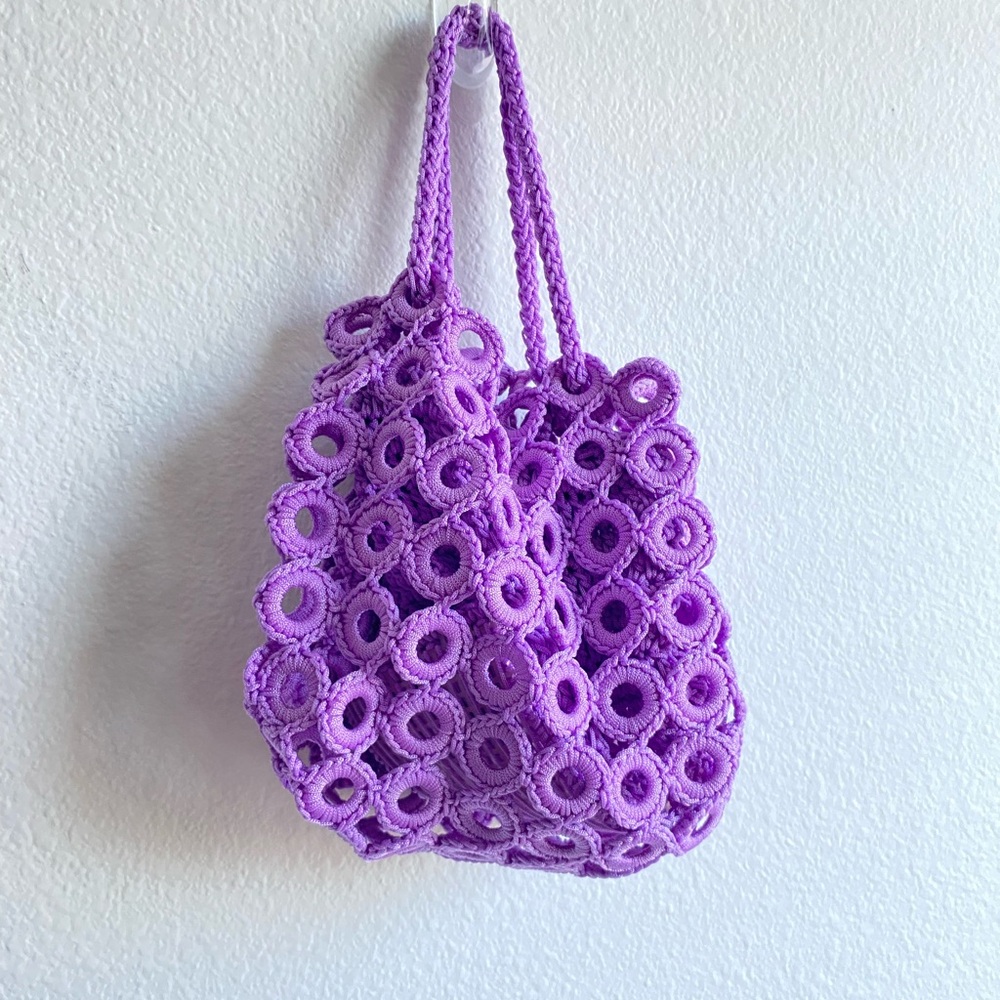 Purple Woven Mini Tote Bag